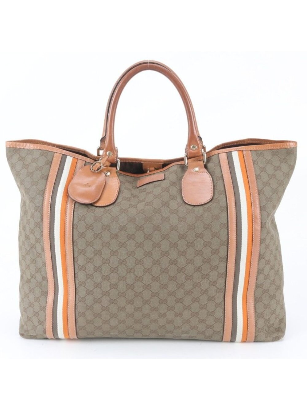 Gucci GG Canvas Leather Tote Bag Shoulder Business Document